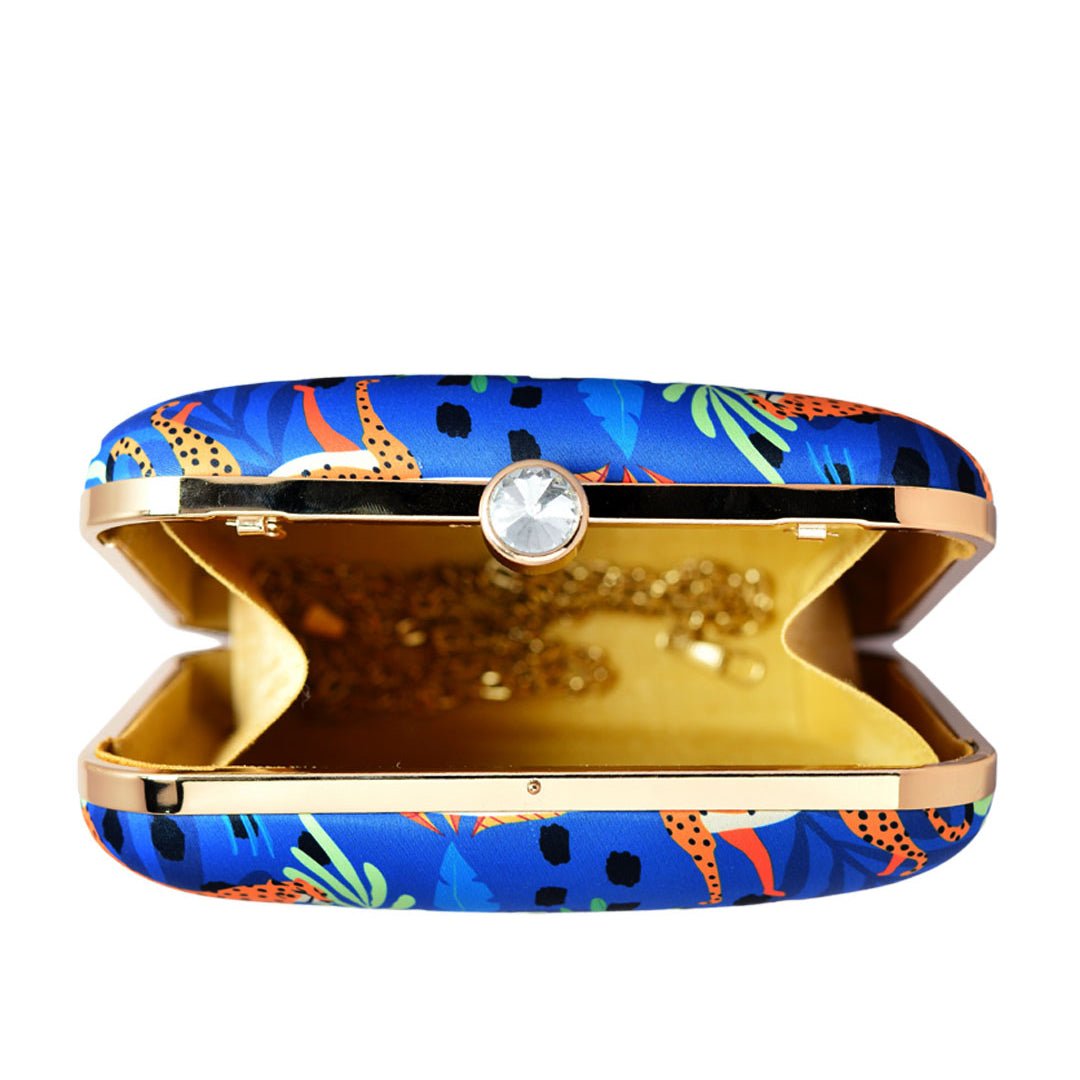 SCUNCI RPET CLUTCH LEOPARD