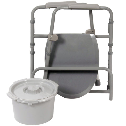 COMMODE FOLD STEEL EQ 300LB CPT