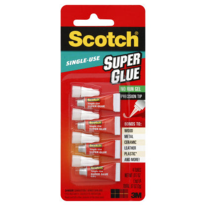 Scotch Single Use Super Glue, 4pk
