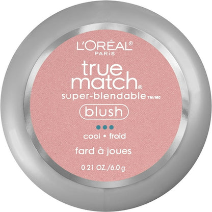 L'ORÉAL PARIS True Match Super-Blendable Blush, Soft Powder Texture, N7-8 Sweet Ginger, 0.21 oz.