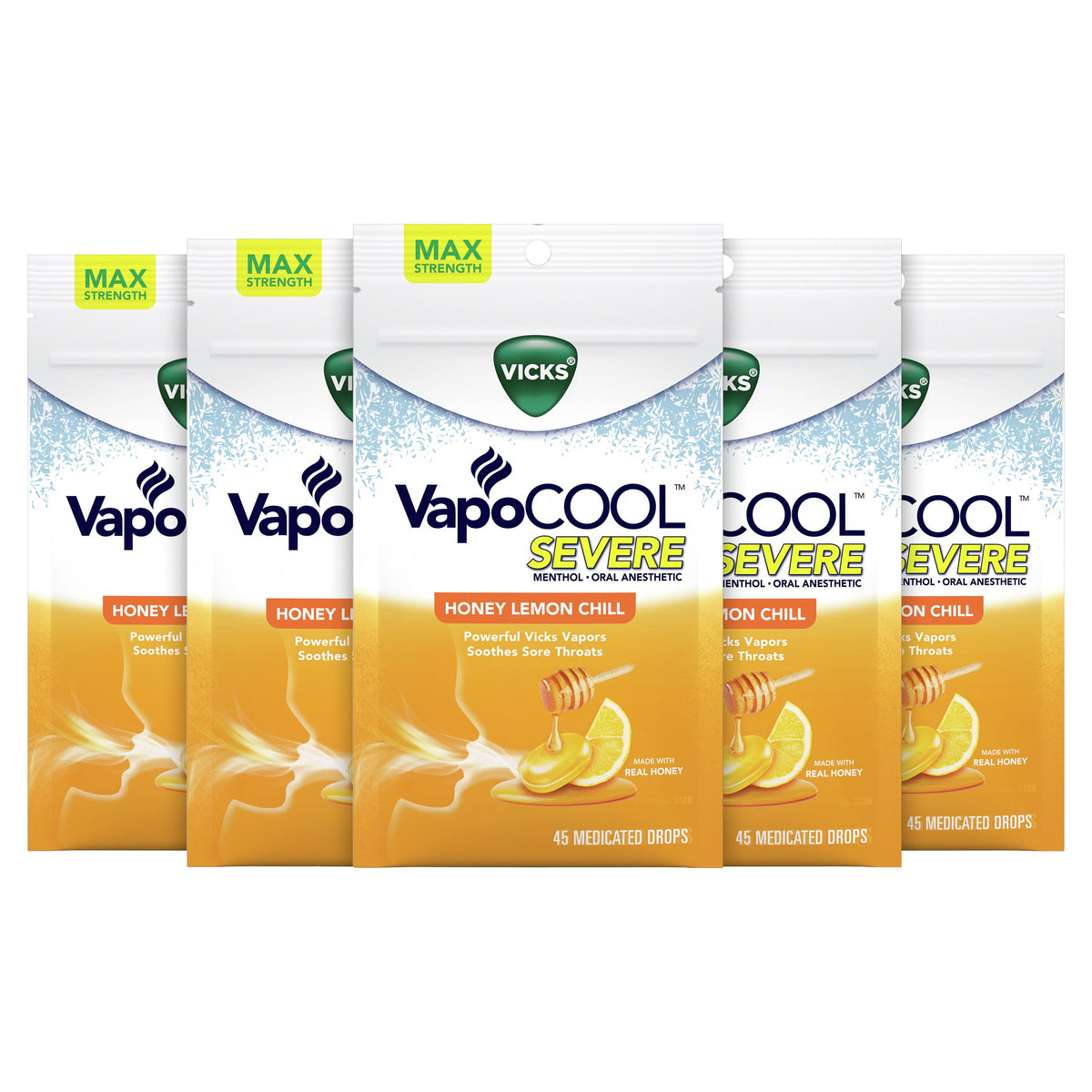 VICKS VAPOCOOL SVR DRP HNY LMN BAG 18CT