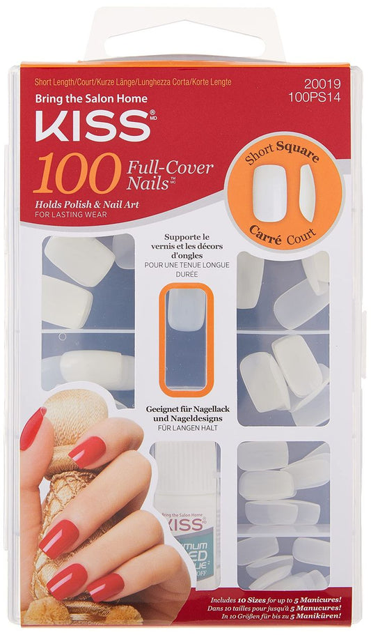 Kiss 100 Full Cover Nails Short Square (Short Length)