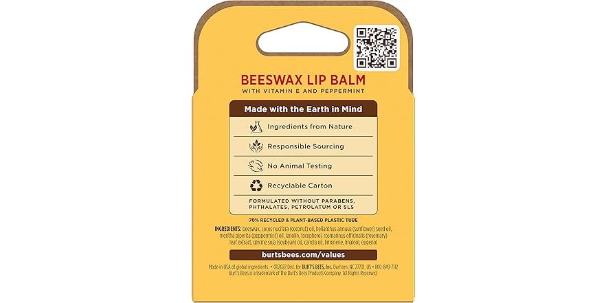 BURTS BEES BEESWAX LPB 4X0.15OZ