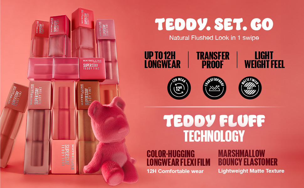 MAYBELLINE New York Super Stay Teddy Tint Liquid Lip Tint, Faux Freckle, 0.17 oz