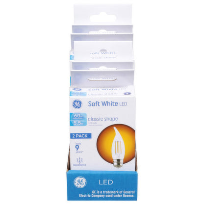 GE 5W A19 Soft White LED Classic Shape Light Bulbs