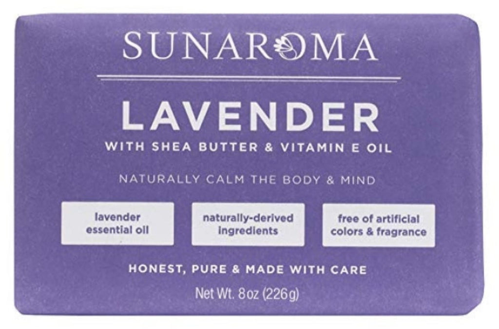 Sunaroma Soap Bar Lavender Shea + Vitamin-E Oil 8oz