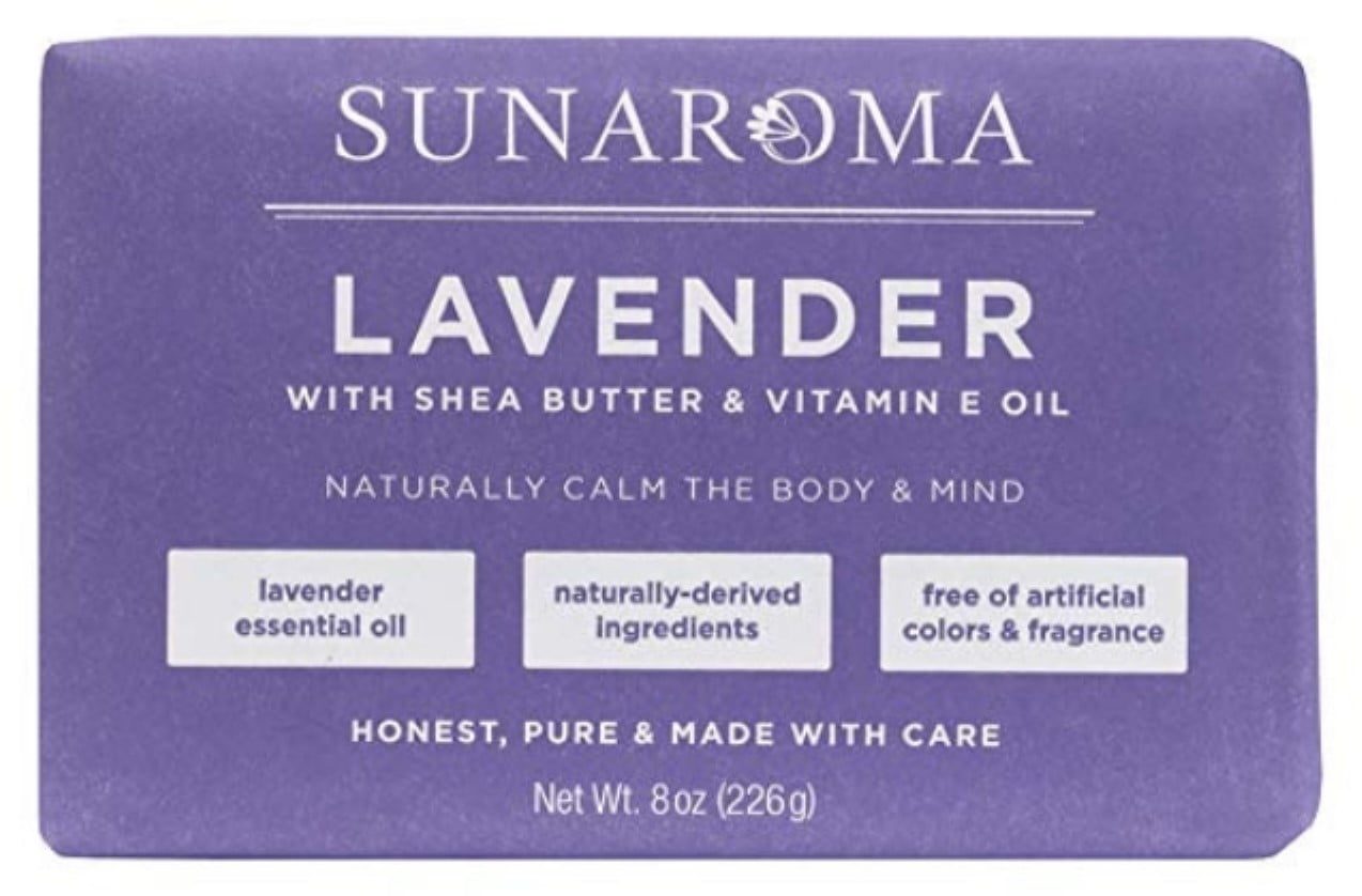 Sunaroma Soap Bar Lavender Shea + Vitamin-E Oil 8oz
