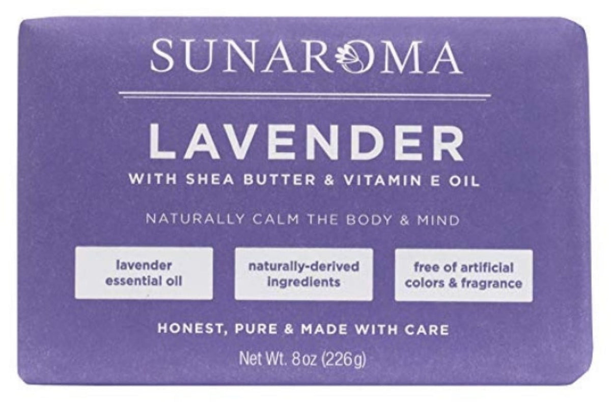 Sunaroma Soap Bar Lavender Shea + Vitamin-E Oil 8oz