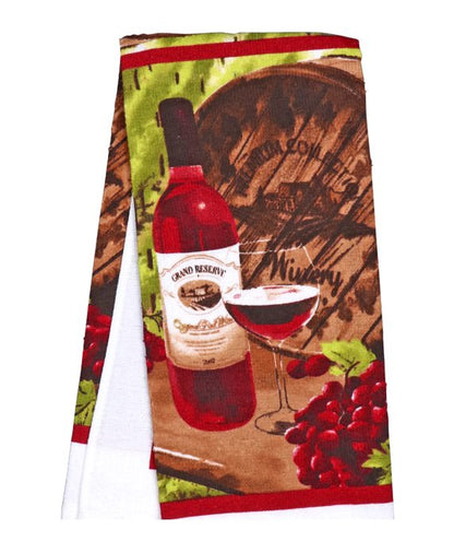 PRINT TOWEL WINE GLASS