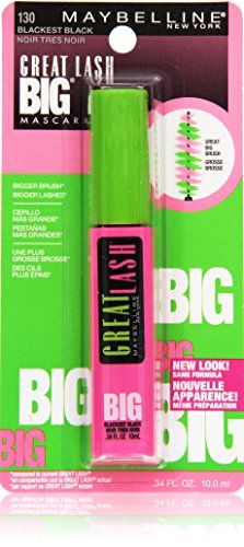 MAYBELLINE New York Great Lash Big Washable Mascara, 132 Brownish Black, 0.34 oz