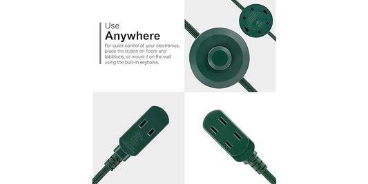 GE EXTEN CORD 3-TAP 15' WHTE