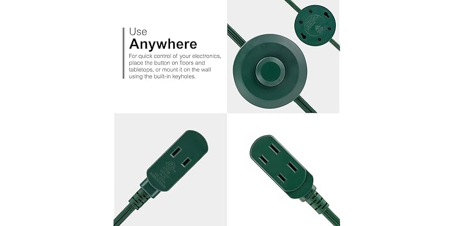 GE EXTEN CORD 3-TAP 15' BRWN