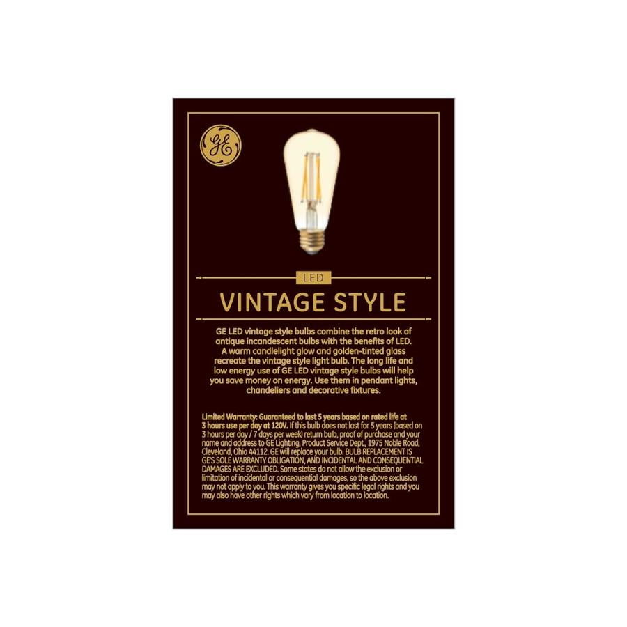GE Lighting Vintage Edison Style LED Light Bulbs, 60 Watt Warm Candle Light, 2 pack
