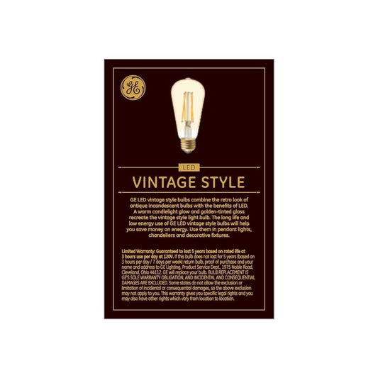 GE Lighting Vintage Edison Style LED Light Bulbs, 60 Watt Warm Candle Light, 2 pack