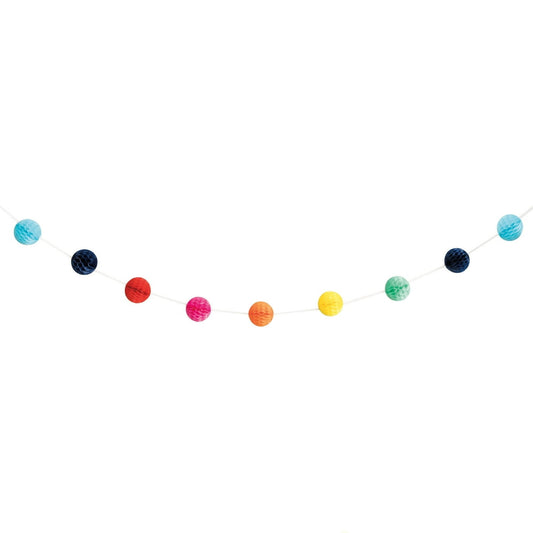Unique Vibrant Multicolor Honeycomb Ball Paper Garland, 7ft