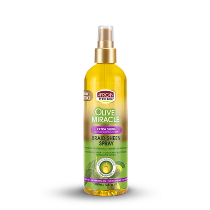 African Pride Olive Miracle Braid Spray Extra Shine 12oz