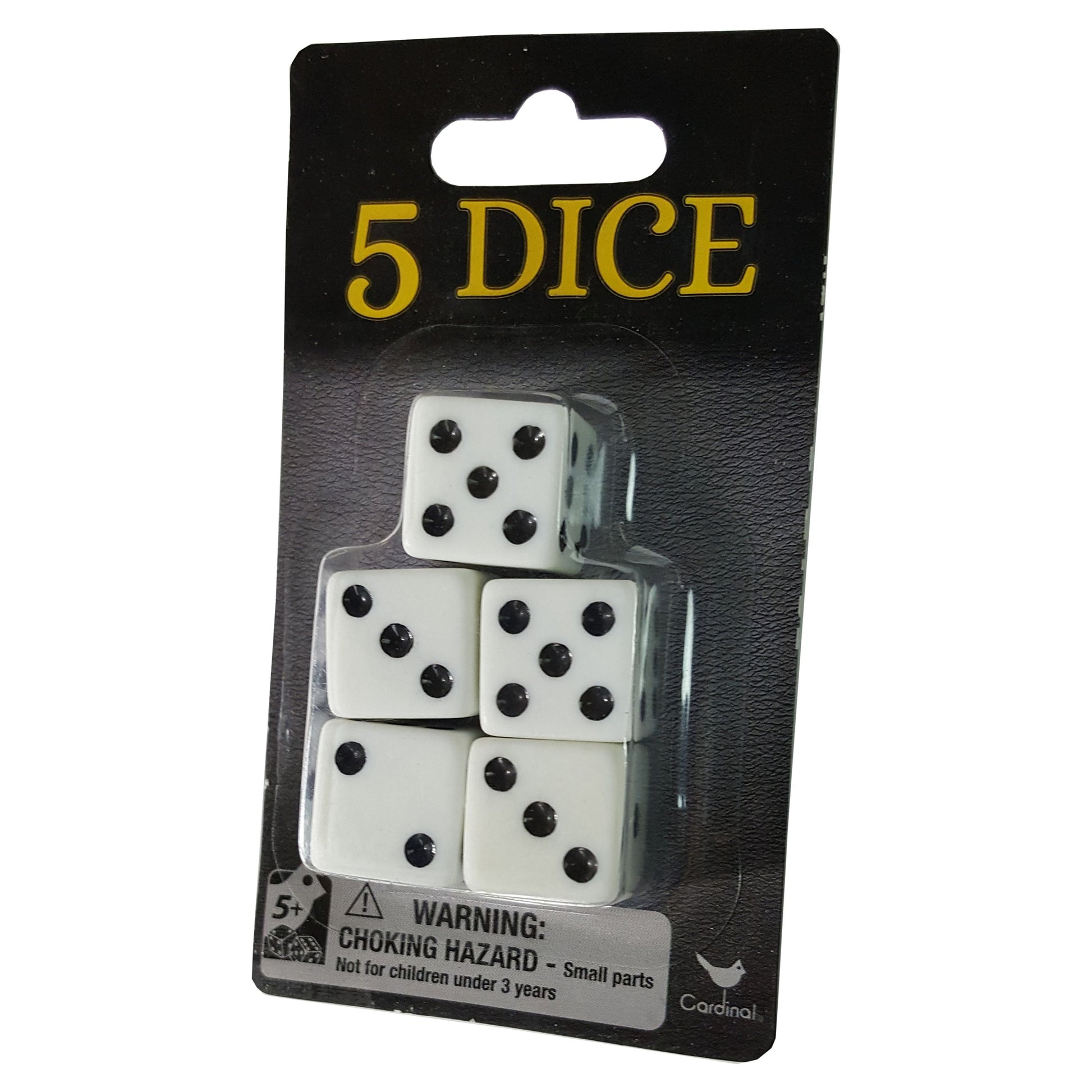 Spin Master White Replacement Dice for Board Games and Card Games, 5 pack