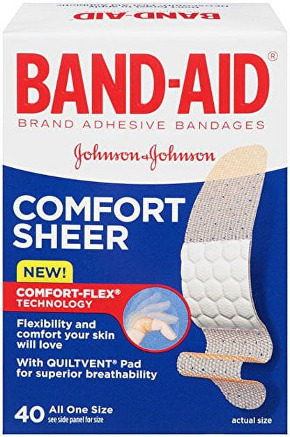 BAND AID COMFORT-FLEX SHEER ONE SZ 40CT