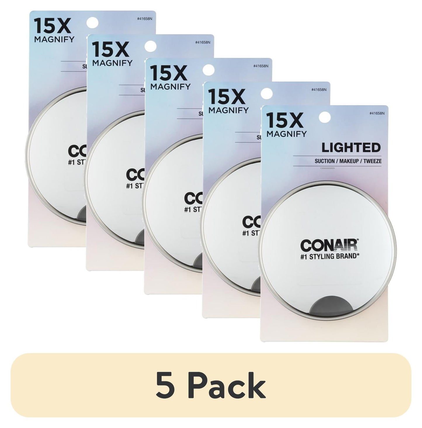 CONAIR Styling Essentials Lighted Suction Cup Mirror - Assorted, 15x Magnification