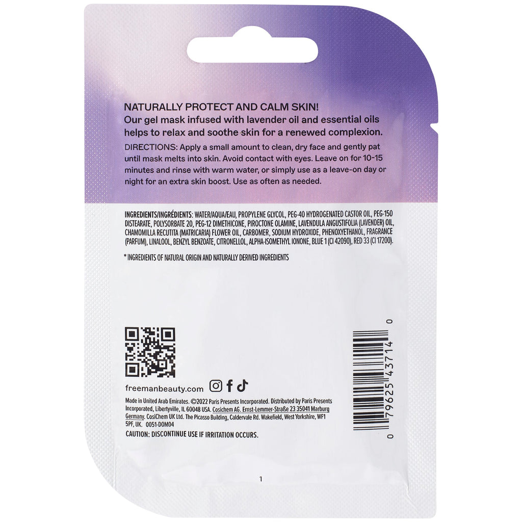 Freeman Facial Lavender Oil Gel Mask Packette (6in)