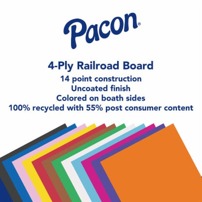 Pacon Railroad Poster Board, 1 count - Holiday Green, 28" x 22"