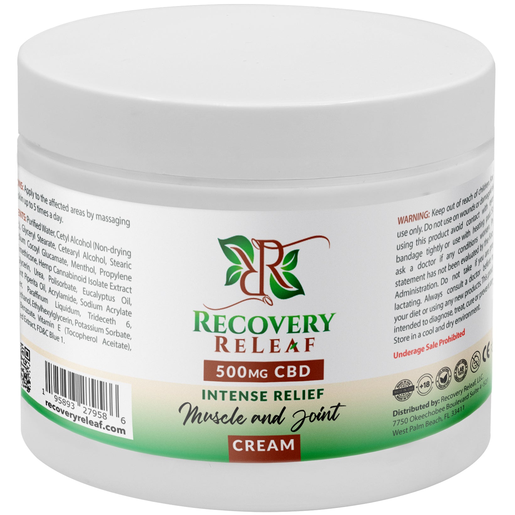 Powerfulx Recovery Cream 3.4oz Muscle And Joint Pain