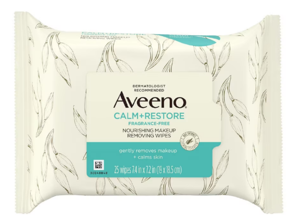 AVEENO CALM RESTORE M/U REM WIPES 25CT