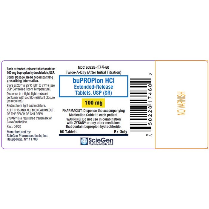 BUPROPION SR TB 100MG 60