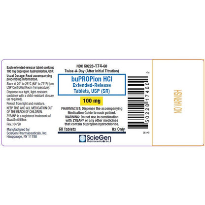 BUPROPION SR TB 100MG 60
