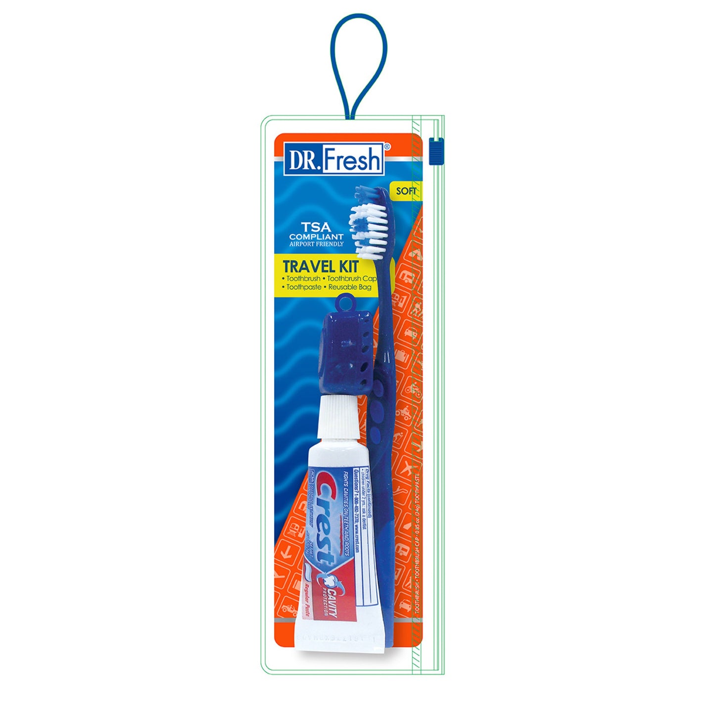 DR. Fresh Toothbrush Mouthwash and Toothpaste Travel Kit