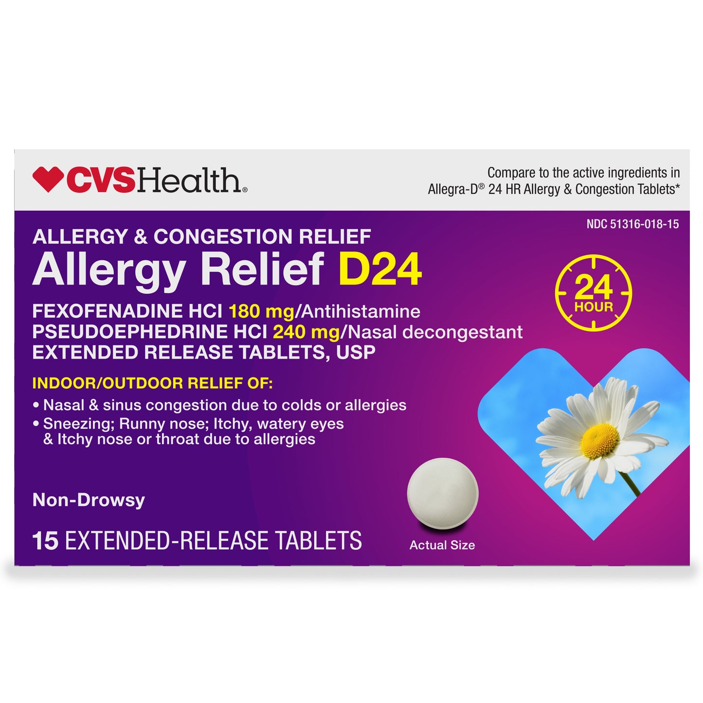 FEXOFENADINE-PSE 180-240 MG ER TAB 15