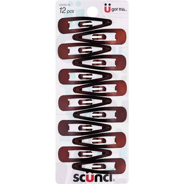 Conair 7405758 Scunci Double Snap Clips, 6.0 ct