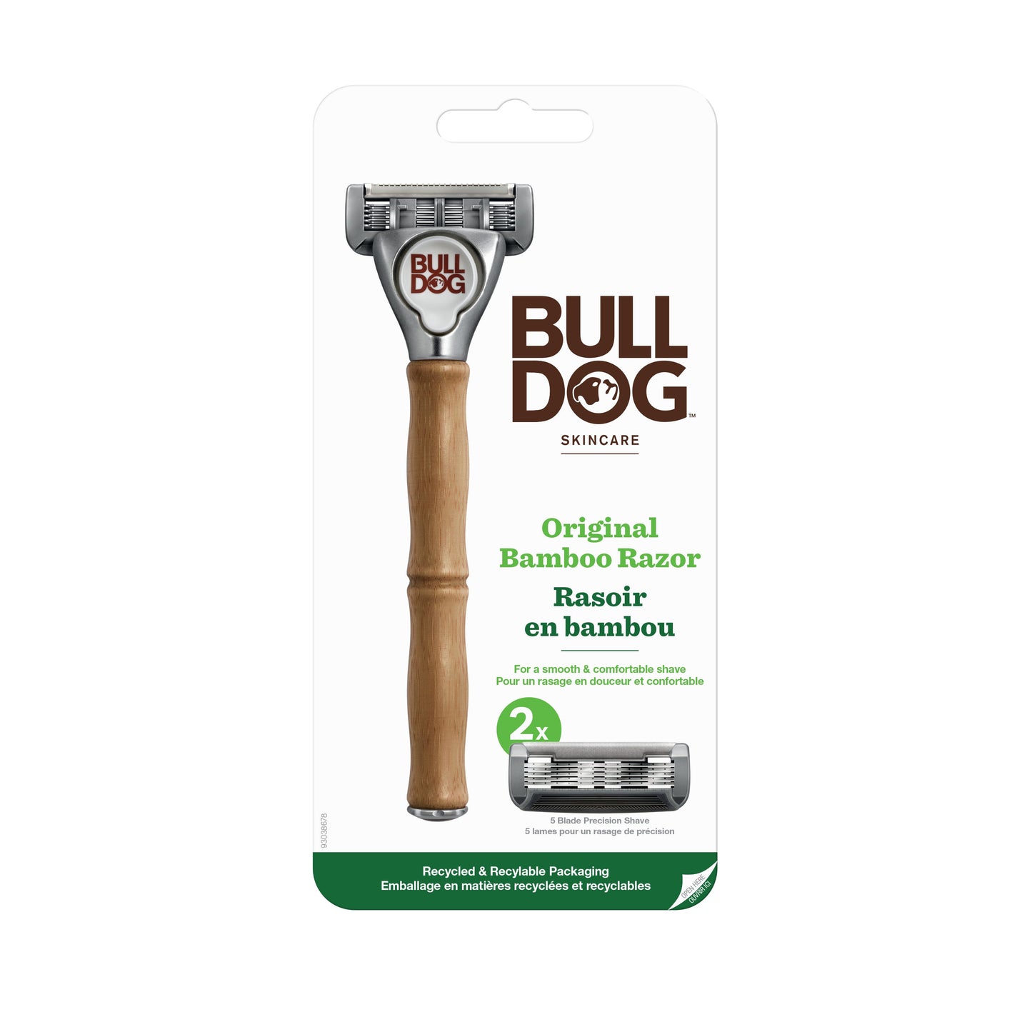 BULLDOG NATURAL SKINCARE RAZOR,BAMBOO,ORG
