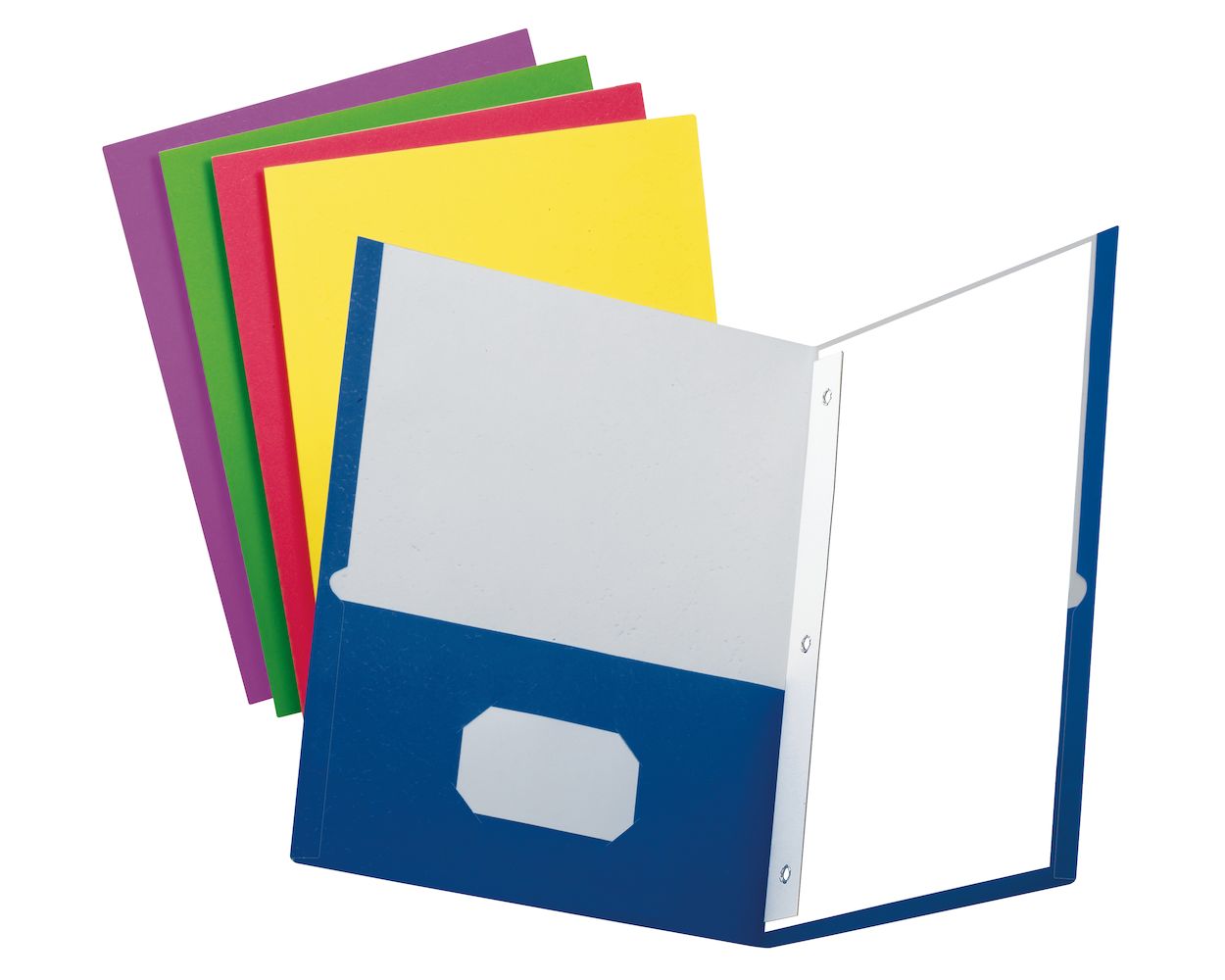School Grade Two Pocket Portfolio, Fasteners, Assorted Colors, 100 Per PDQ
