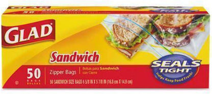 BAG GLAD SANDWICH ZIP BG 12X100