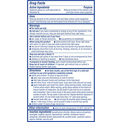 ZICAM COLD REMEDY NASAL SWABS 20CT
