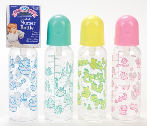 Babyking Printed Nurser Bottle With Twin Handles - Assorted, 9 oz