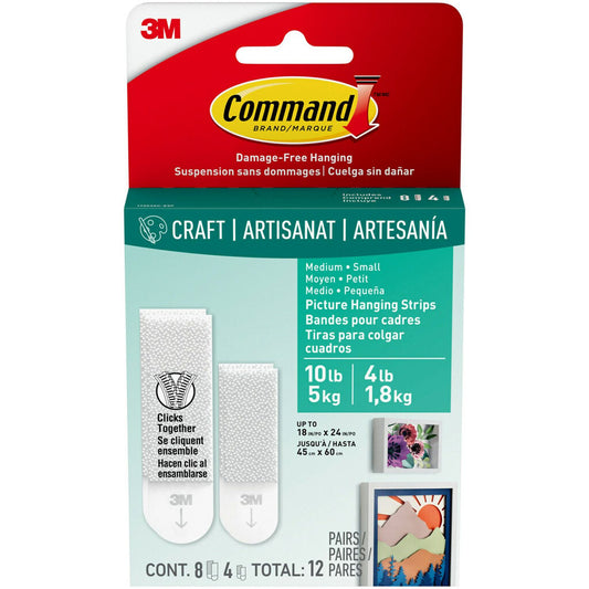 Command Picture Hanging Strips - Medium, 4 pairs
