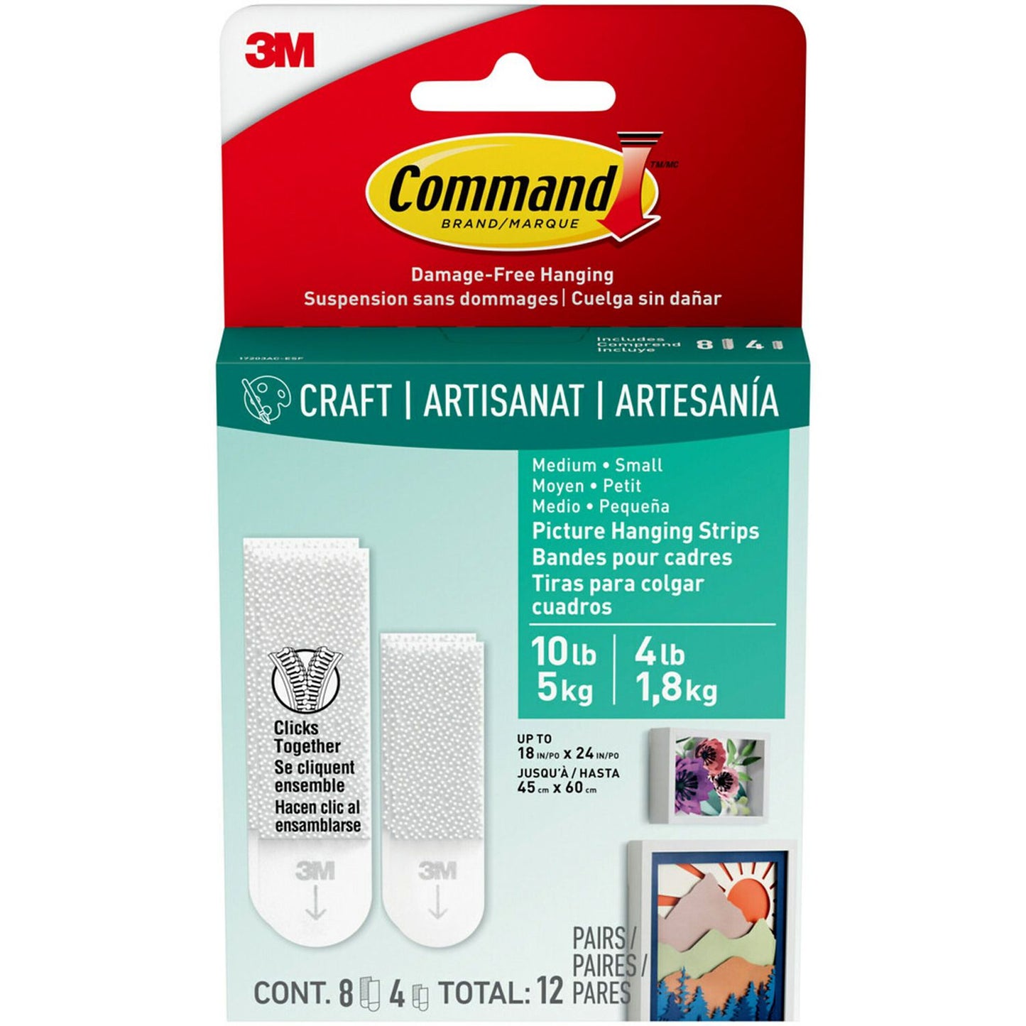 Command Picture Hanging Strip Value Pack - Medium & Large, 12 pairs