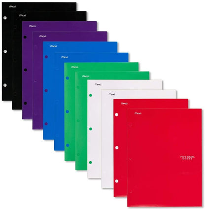 Five Star 4-Pocket Paper Folder, Assorted Colors