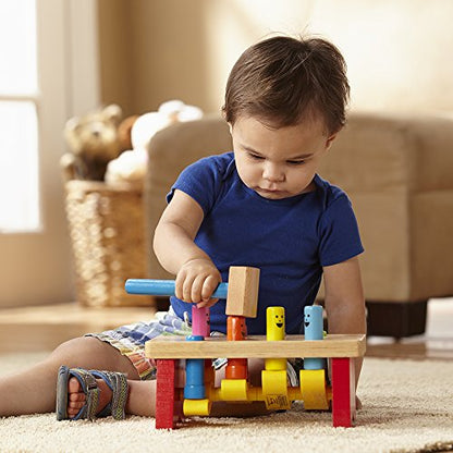 Melissa & Doug Deluxe Pounding Bench Wooden Toy With Mallet