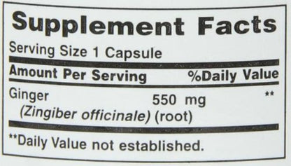 GINGER ROOT 550MG CAP 100CT NAT BOUNTY