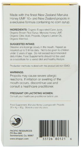 PACIFIC RESOURCES INT. LOZENGES,OG3,LEMON&HONEY