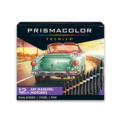 Prismacolor Double-Ended Chisel and Fine Tip Art Markers - 200 Mocha