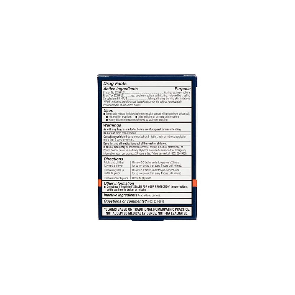 HYLANDS POISON IVY/OAK TREATMNT TAB 50CT