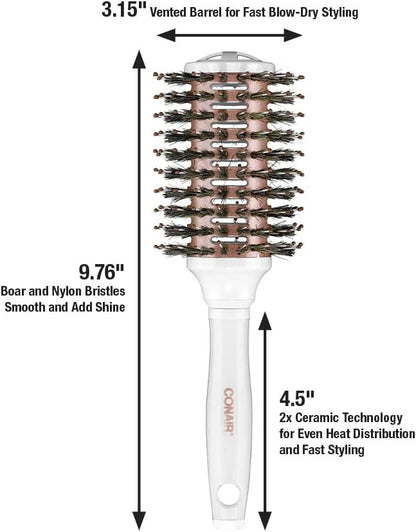CONAIR Gelgrips Small Round Vented Metal Hair Brush - Assorted