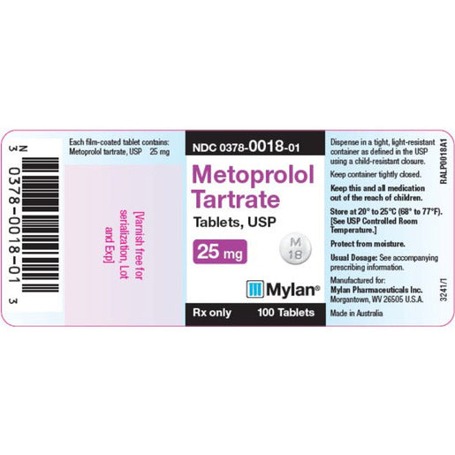 METOPROLOL TART TB 25MG 100