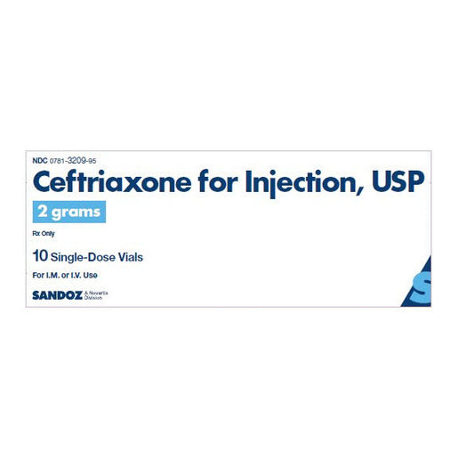 CEFTRIAXONE SOD PR 2GM 10