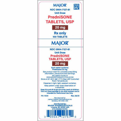 PREDNISONE TB 20MG 100