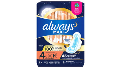 ALWAYS MAXI FLEXI-WINGS 4 PAD 12X14CT DS